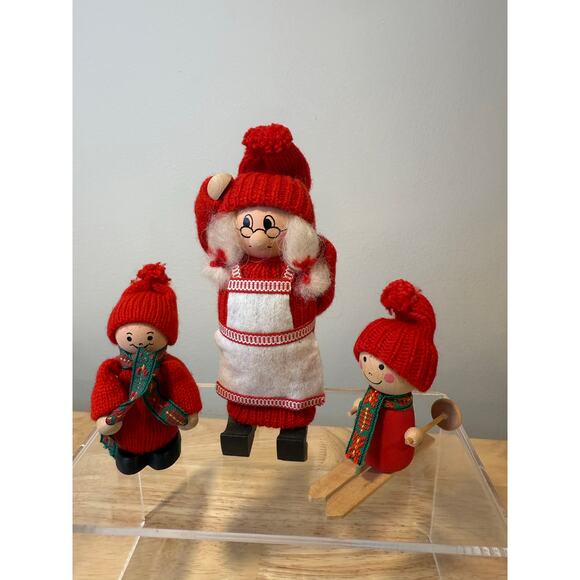 Lot of 3 Ljungstroms Of Sweden Tomte Wooden Figures Holiday Christmas JL - Picture 1 of 11